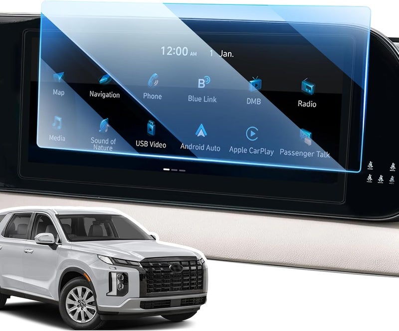 LANGBEAN Screen Protector for 2025-2023 Hyundai Palisade (SE/SEL/XRT/Limited/Calligraphy) 12.3" Touchscreen, HD Clear, High Sensitivity, 9H Tempered Glass Car Navigation Screen Protector - Image 1
